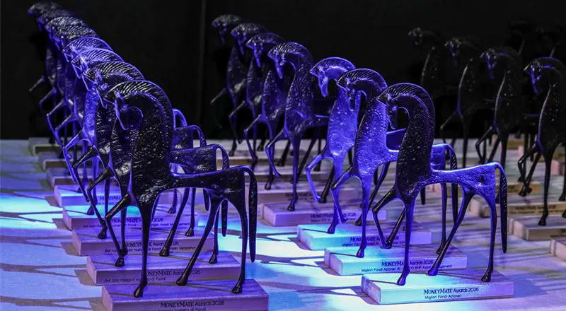 Statuette premio MoneyMate Awards 2026